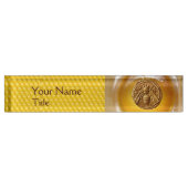 蜂蜜の蜂および蜜蜂の巣、BEEKEPERの養蜂 デスクネームプレート (正面)