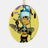蜂蜜の蜂のクリスマスのオーナメント-かわいい蜂蜜の蜂 セラミックオーナメント (右)