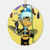 蜂蜜の蜂のクリスマスのオーナメント-かわいい蜂蜜の蜂 セラミックオーナメント (左)