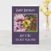 蜂蜜の蜂のバースデー・カード カード (黄色い花)