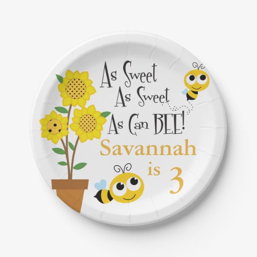 蜂蜜の蜂のパーティーのプレート ペーパープレート (正面)
