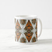 蜂蜜の蜂の万華鏡のように千変万化するパターンのマグ コーヒーマグカップ (正面右)