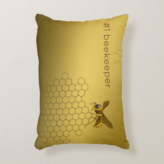 蜂蜜の蜂の蜜蜂の巣の養蜂家のApiaristのカスタム アクセントクッション (正面(垂直))