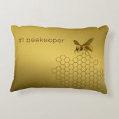 蜂蜜の蜂の蜜蜂の巣の養蜂家のApiaristのカスタム アクセントクッション (裏面)