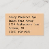 蜂蜜の蜂の養蜂家の商売関係カードプロダクト コーリングカード (裏面)