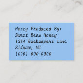 蜂蜜の蜂の養蜂家の商売関係カードプロダクト 名刺 (裏面)