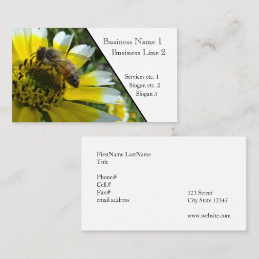 蜂蜜の蜂及び整頓された先端 名刺 (正面/裏面)