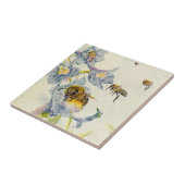 蜂蜜の蜂及び朝顔の花のかわいらしいタイル タイル (側面)