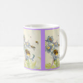 蜂蜜の蜂及び朝顔の花EZ2はカスタマイズ コーヒーマグカップ (正面右)