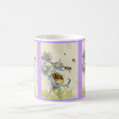 蜂蜜の蜂及び朝顔の花EZ2はカスタマイズ コーヒーマグカップ (中央)