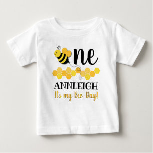 蜂蜜の蜂日の最初誕生日 ベビーTシャツ