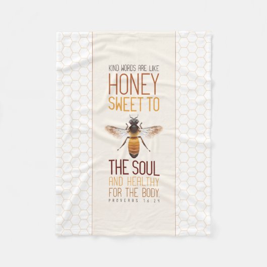 蜂蜜の蜂 フリースブランケット (正面)