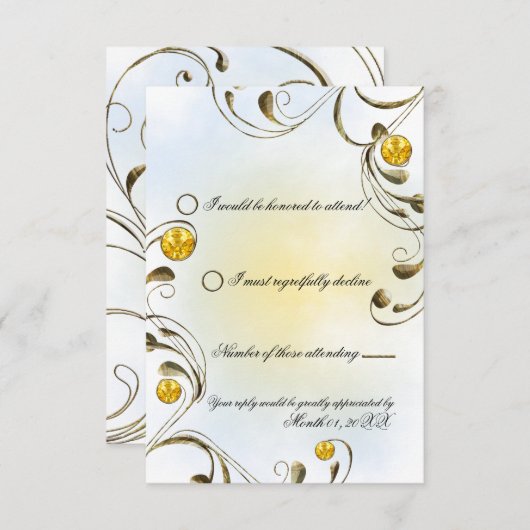 蜂蜜の蜂 出欠カード (正面/裏面)