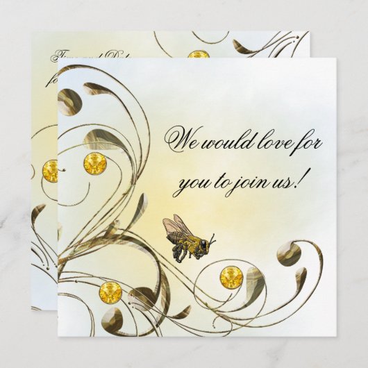 蜂蜜の蜂 招待状 (正面/裏面)