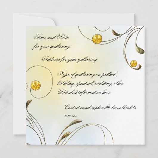 蜂蜜の蜂 招待状 (裏面)