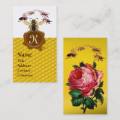 蜂蜜の蜂、養蜂家のブラウンのワックスのシールのモノグラム 名刺 (正面/裏面)