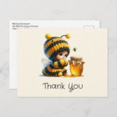 蜂蜜の衣装を着たかわいい女の子ありがとう ポストカード (正面/裏面)