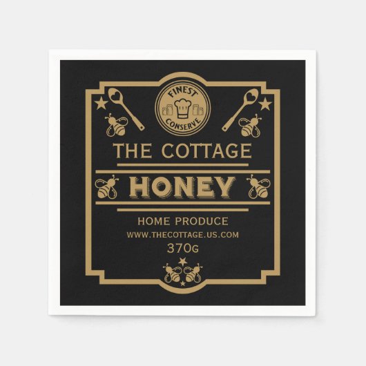 蜂蜜の販売者 スタンダードカクテルナプキン (正面)