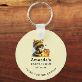 蜂蜜の赤ちゃんシャワーが付いた、かわいいビー服の少女|過去記事 キーホルダー (正面)