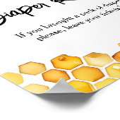 蜂蜜の赤ちゃんシャワーラッフルサインを受ける親 ポスター (角)