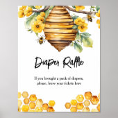 蜂蜜の赤ちゃんシャワーラッフルサインを受ける親 ポスター (正面)