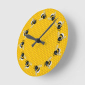 蜂蜜の輪で踊る ラウンド壁時計 (傾斜)