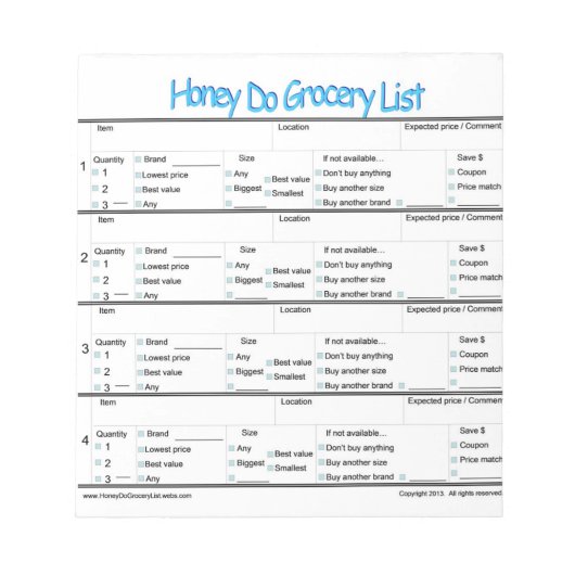 蜂蜜の食料品一覧… ノートパッド (正面)