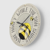 蜂蜜の養蜂 ラージ壁時計 (傾斜)