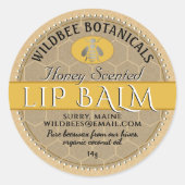 蜂蜜の香りクラフトビーズワックスリップバ点々のあるル縁どム ラウンドシール (正面)