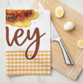 蜂蜜の黄色いギンガムを見せてくれ キッチンタオル (四つ折り)