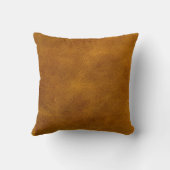 蜂蜜のBuckskinの革微粒子のこはく色のマスタード クッション (裏面)