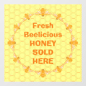 蜂蜜はここで売った ウィンドウサイン (シート)