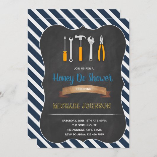 蜂蜜はシャワーの単語の招待に手入れをします 招待状 (正面/裏面)