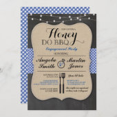 蜂蜜はBBQの婚約パーティの招待状をします 招待状 (正面/裏面)