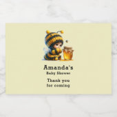 蜂蜜を使ったかわいい女の子パーティー スパークリングワインラベル (シングルラベル)