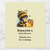 蜂蜜を使ったかわいい女の子パーティー ワインラベル (シングルラベル)