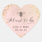 蜂蜜を目指したピンクの金ゴールドドット結婚式の引き出物 ハートシール (正面)
