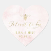 蜂蜜を目的としたピンク金ゴールド結婚式の引き出物 ハートシール (正面)