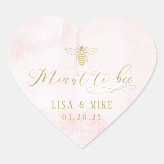 蜂蜜を目的としたピンク金ゴールド結婚式の引き出物 ハートシール (正面)