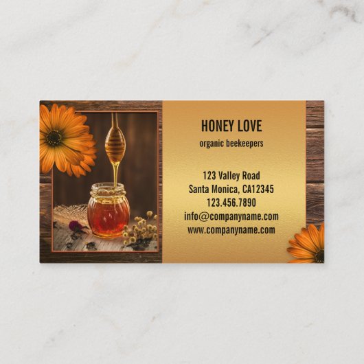 蜂蜜オーガニック養蜂名刺 名刺 (裏面)