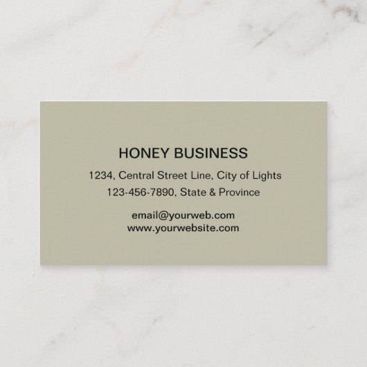 蜂蜜セラーアピアリストライムイエローヘキサゴン 名刺 (裏面)