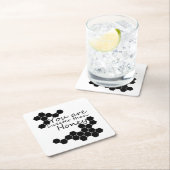 蜂蜜テーマ前向き語 スクエアペーパーコースター (インサイチュ)