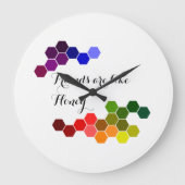 蜂蜜テーマ前向き語 ラージ壁時計 (正面)