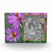 蜂蜜ビーオンピンクアスター花あなた自身を追加 フォトブロック (正面)