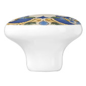 蜂蜜ビーブルーと黄色の装飾華美 セラミックノブ (側面)