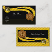 蜂蜜ビー、養蜂家ブラウンワックスシールモノグラム、ブラック 名刺 (正面/裏面)