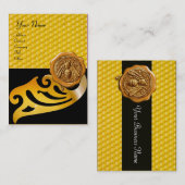 蜂蜜ビー、養蜂家養蜂ワックスシール 名刺 (正面/裏面)
