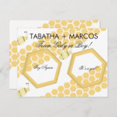 蜂蜜ベビーの性別が現れるDIYスクラッチカード 案内ポストカード (正面/裏面)