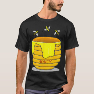 蜂蜜ポットとミツバチ Tシャツ