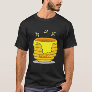 蜂蜜ポット付き蜂蜜蜂甘いギフトティー Tシャツ